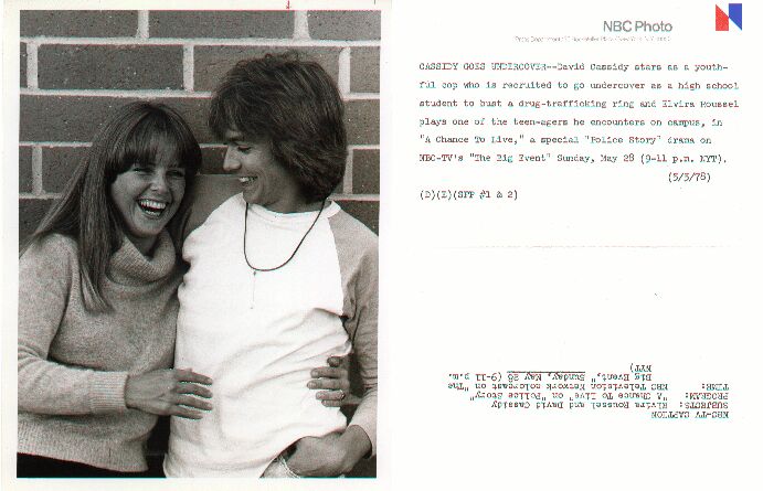 David Cassidy Man Undercover: A Chance To Live press release