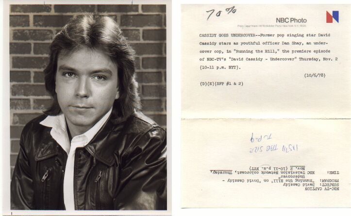David Cassidy Man Undercover Running The Hill press release